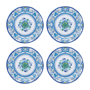 Gourmet Art 4-Piece Blue Floral 6" Melamine Plate