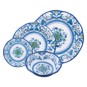 Gourmet Art 16-Piece Blue Floral Melamine Dinnerware Set