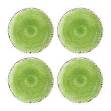 Load image into Gallery viewer, Gourmet Art 4-Piece Crackle 6&quot; Melamine Plate, Green
