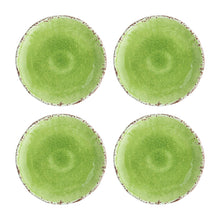 Load image into Gallery viewer, Gourmet Art 4-Piece Crackle 6&quot; Melamine Plate, Green