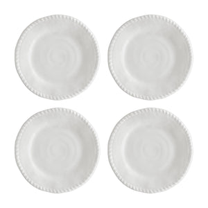 Gourmet Art 4-Piece Rope 6" Melamine Plate, White