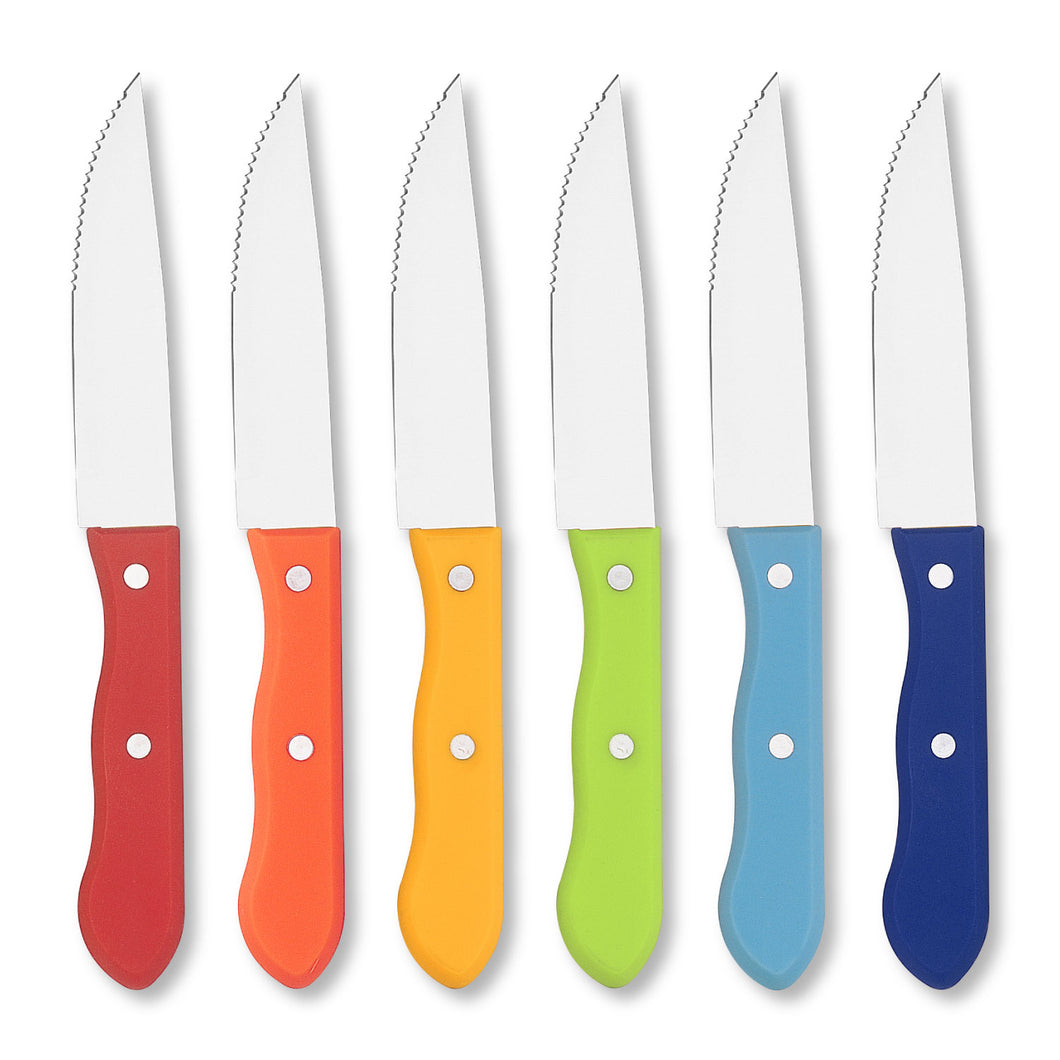 Gourmet Art 6-Piece Rainbow Steak Knife