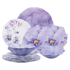 Gourmet Art 16-Piece Lavender Melamine Dinnerware Set