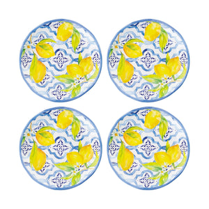 Gourmet Art 4-Piece Lovely Lemons 6" Melamine Plate