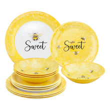 Load image into Gallery viewer, Gourmet Art 12-Piece Sweet Bees Melamine Dinnerware Set