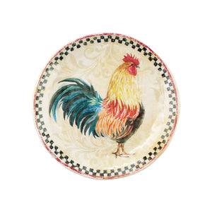 Gourmet Art 4-Piece Country Rooster 6" Melamine Plate