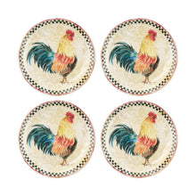 Load image into Gallery viewer, Gourmet Art 4-Piece Country Rooster 6&quot; Melamine Plate
