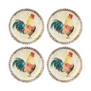 Gourmet Art 4-Piece Country Rooster 6" Melamine Plate