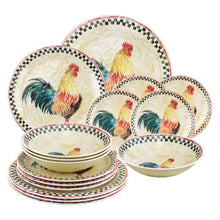 Load image into Gallery viewer, Gourmet Art 16-Piece Country Rooster Melamine Dinnerware Set
