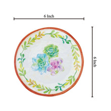 Load image into Gallery viewer, Gourmet Art 4-Piece Sweet Succulents Melamine 6&quot; Plate