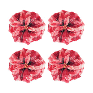 Gourmet Art 4-Piece Poinsettias 6" Melamine Plate