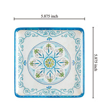 Load image into Gallery viewer, Gourmet Art 4-Piece Jewel Medallion 5 7/8&quot; Melamine Plate