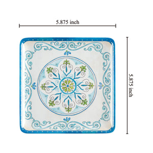Gourmet Art 4-Piece Jewel Medallion 5 7/8" Melamine Plate