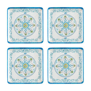 Gourmet Art 4-Piece Jewel Medallion 5 7/8" Melamine Plate