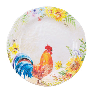 Gourmet Art 16-Piece Rooster Melamine Dinnerware Set