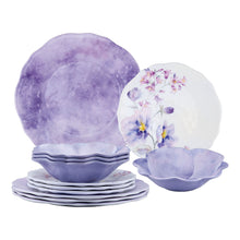 Load image into Gallery viewer, Gourmet Art 12-Piece Lavender Melamine Dinnerware Set