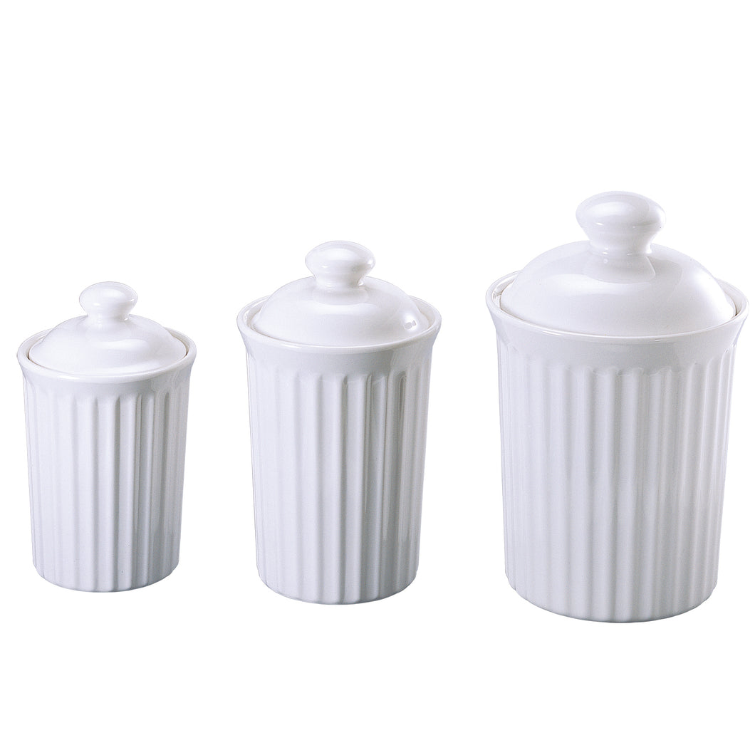 Gourmet Art 3-Piece Melamine Canister, White