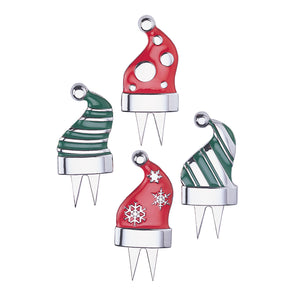 Gourmet Art 4-Piece Christmas Hats Cheese Pin