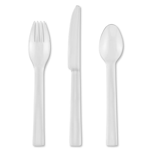 Gourmet Art 12-Piece Plastic Flatware Set, Clear