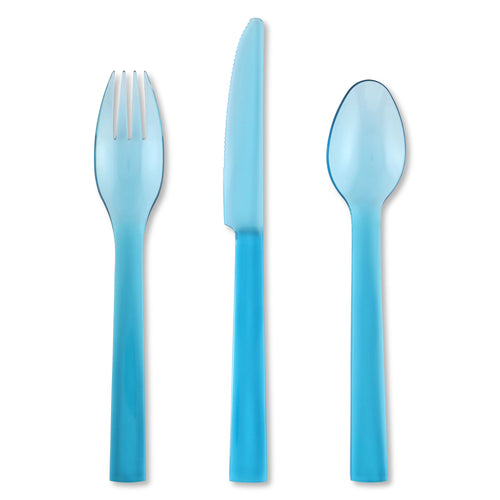 Gourmet Art 12-Piece Plastic Flatware Set, Blue