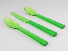 Load image into Gallery viewer, Gourmet Art 12-Piece Plastic Flatware Set, Green