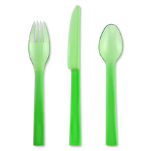 Load image into Gallery viewer, Gourmet Art 12-Piece Plastic Flatware Set, Green