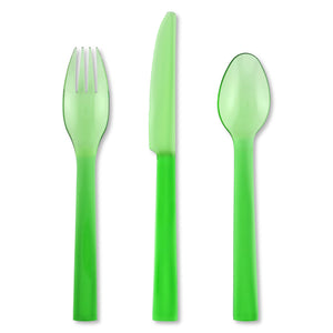 Gourmet Art 12-Piece Plastic Flatware Set, Green