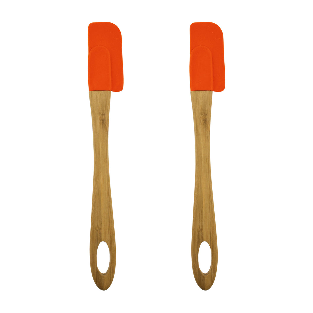 Gourmet Art 2-Piece Silicone Small Spatula, Orange
