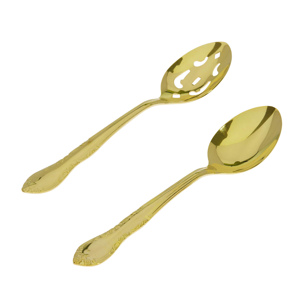 Supreme Stainless Steel 2-Piece Serving Spoon with Slotted Spoon Set