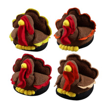 Load image into Gallery viewer, Drinkwear 4-Piece Turkey Plush Slipper Coaster