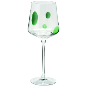Wine Things 6-Piece Speckle White Wine Glass Green