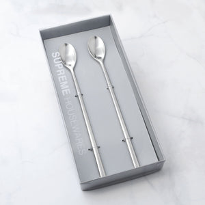 Supreme Stainless Steel 2-Piece Round Handle Ice Tea Spoon