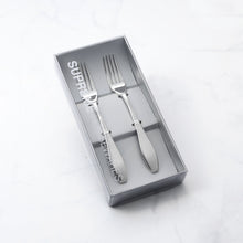 Load image into Gallery viewer, Supreme Stainless Steel 2-Piece Square-Off Oval Edge Dessert Fork