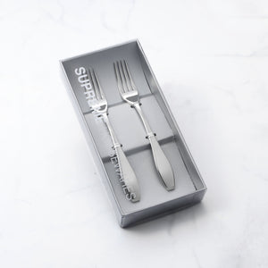 Supreme Stainless Steel 2-Piece Square-Off Oval Edge Dessert Fork