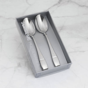 Supreme Stainless Steel 2-Piece Square-Off Oval Edge Tea Spoon