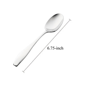 Supreme Stainless Steel 2-Piece Square-Off Oval Edge Tea Spoon