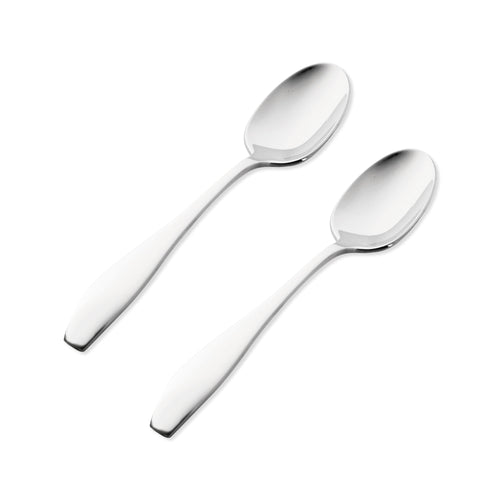Supreme Stainless Steel 2-Piece Square-Off Oval Edge Tea Spoon