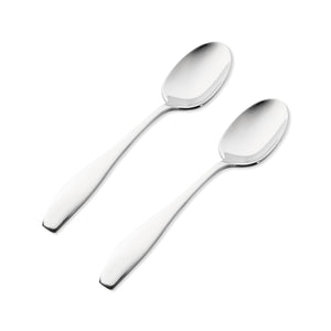Supreme Stainless Steel 2-Piece Square-Off Oval Edge Tea Spoon