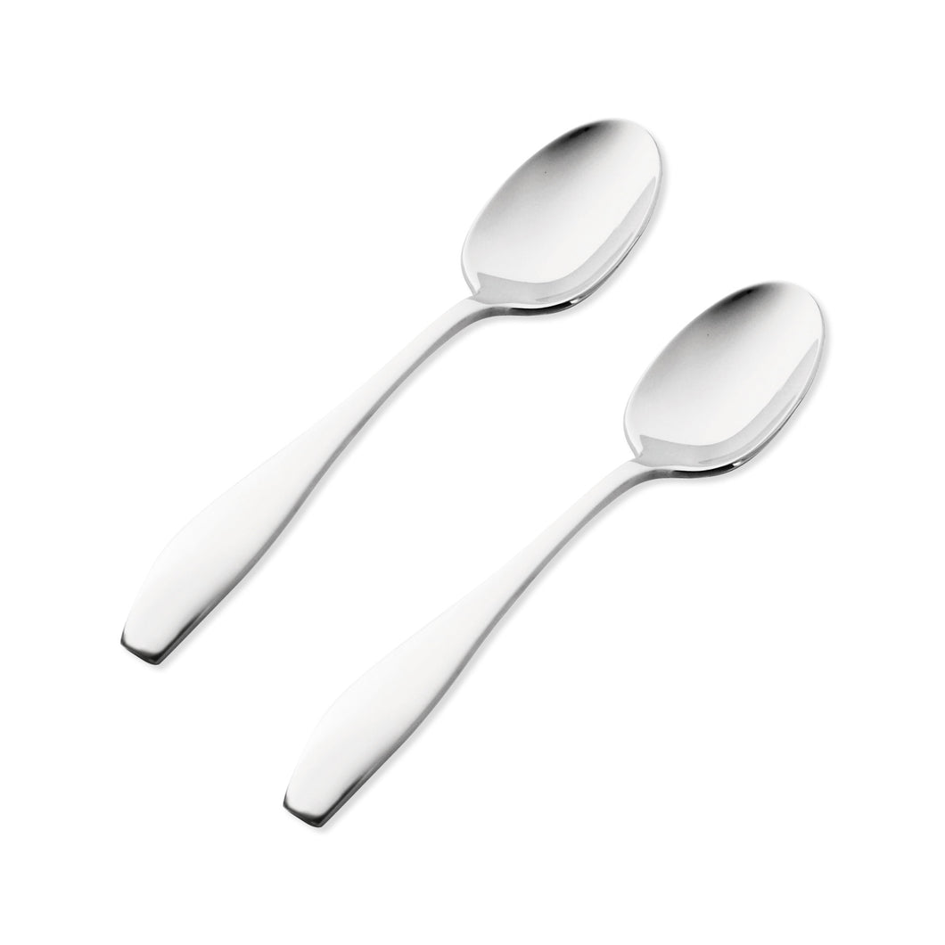 Supreme Stainless Steel 2-Piece Square-Off Oval Edge Tea Spoon