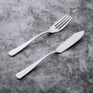 Supreme Stainless Steel 2-Piece Square Edge Fish Knife and Fork Set