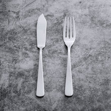 Load image into Gallery viewer, Supreme Stainless Steel 2-Piece Square Edge Fish Knife and Fork Set