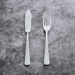 Supreme Stainless Steel 2-Piece Square Edge Fish Knife and Fork Set