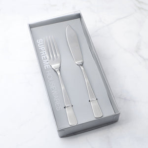 Supreme Stainless Steel 2-Piece Square Edge Fish Knife and Fork Set