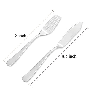 Supreme Stainless Steel 2-Piece Square Edge Fish Knife and Fork Set