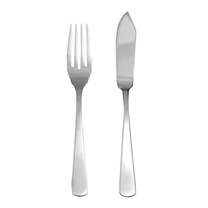 Supreme Stainless Steel 2-Piece Square Edge Fish Knife and Fork Set