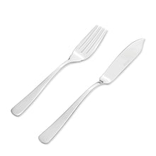 Load image into Gallery viewer, Supreme Stainless Steel 2-Piece Square Edge Fish Knife and Fork Set