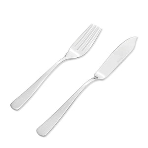 Supreme Stainless Steel 2-Piece Square Edge Fish Knife and Fork Set