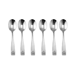 Supreme Stainless Steel 6-Piece Square Edge with Circle Pattern Demitasse Spoon