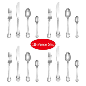 Supreme Stainless Steel 16-Piece Flatware Set, Classic