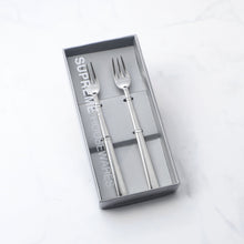 Load image into Gallery viewer, Supreme Stainless Steel 2-Piece Slim Square Edge Dessert Fork